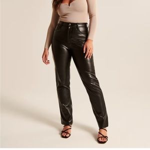 Abercrombie 90s straight leg leather pant